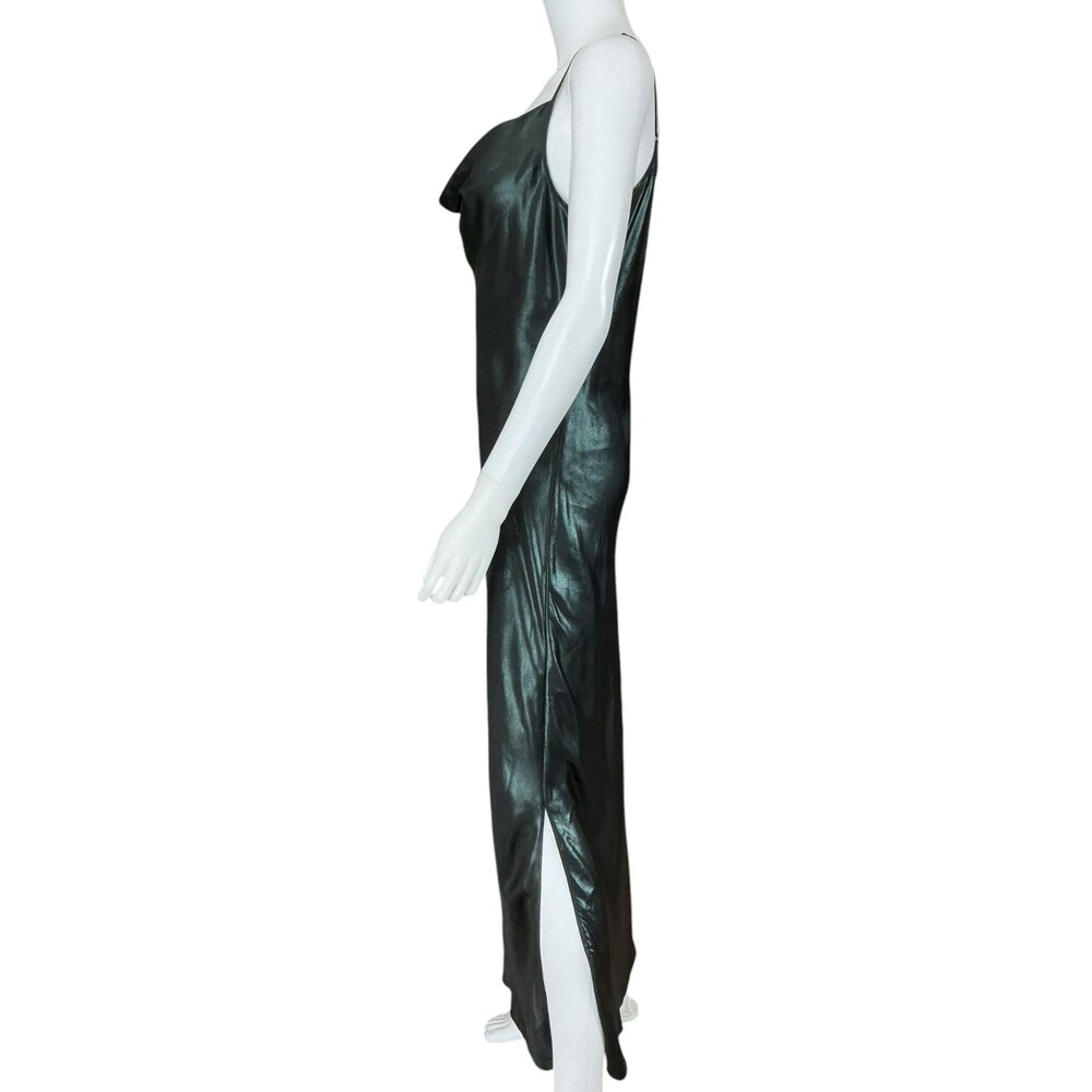 AllSaints Hadley Metallic Cowl Neck Slip Dress sz 10 Iridescent Satin Old Money - Picture 7 of 13